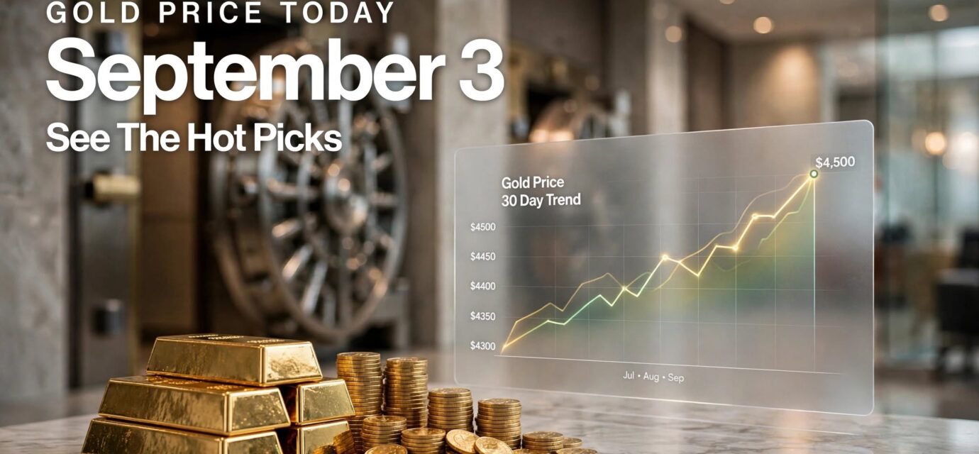 Gold price today September 3, 2026 near $4,500 as Fed rate hike bets fall and Iran tensions lift oil prices