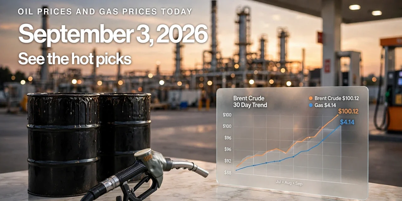 Oil prices and gas prices today September 3, 2026 as Brent nears $100 amid Iran tensions