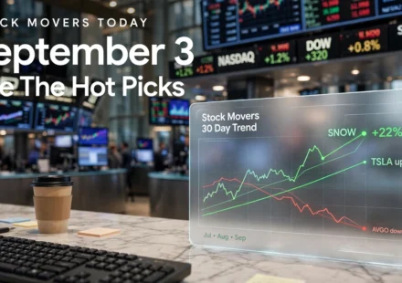 Stock movers today September 3, 2026 featuring Tesla, Snowflake and Broadcom shares