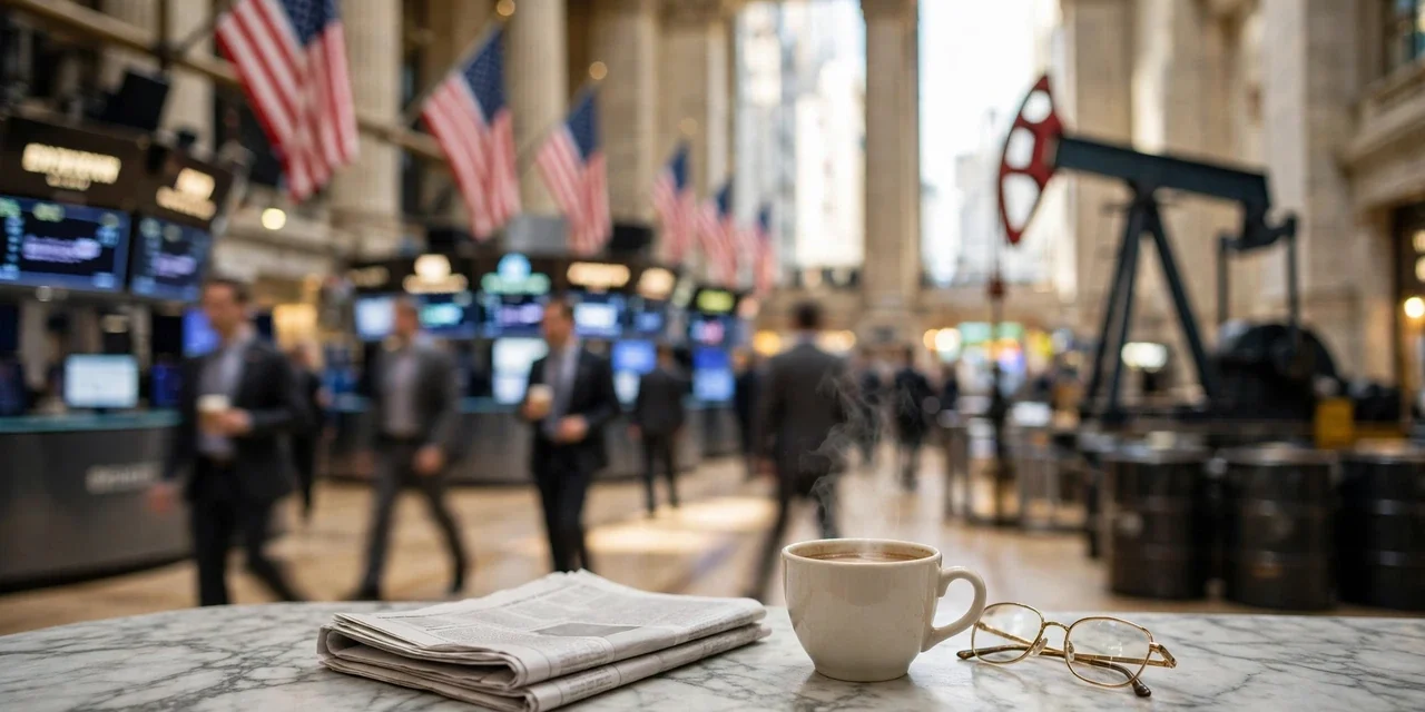 U.S. stock market screens showing the S&P 500, Nasdaq and Dow as oil prices and Treasury yields remain high